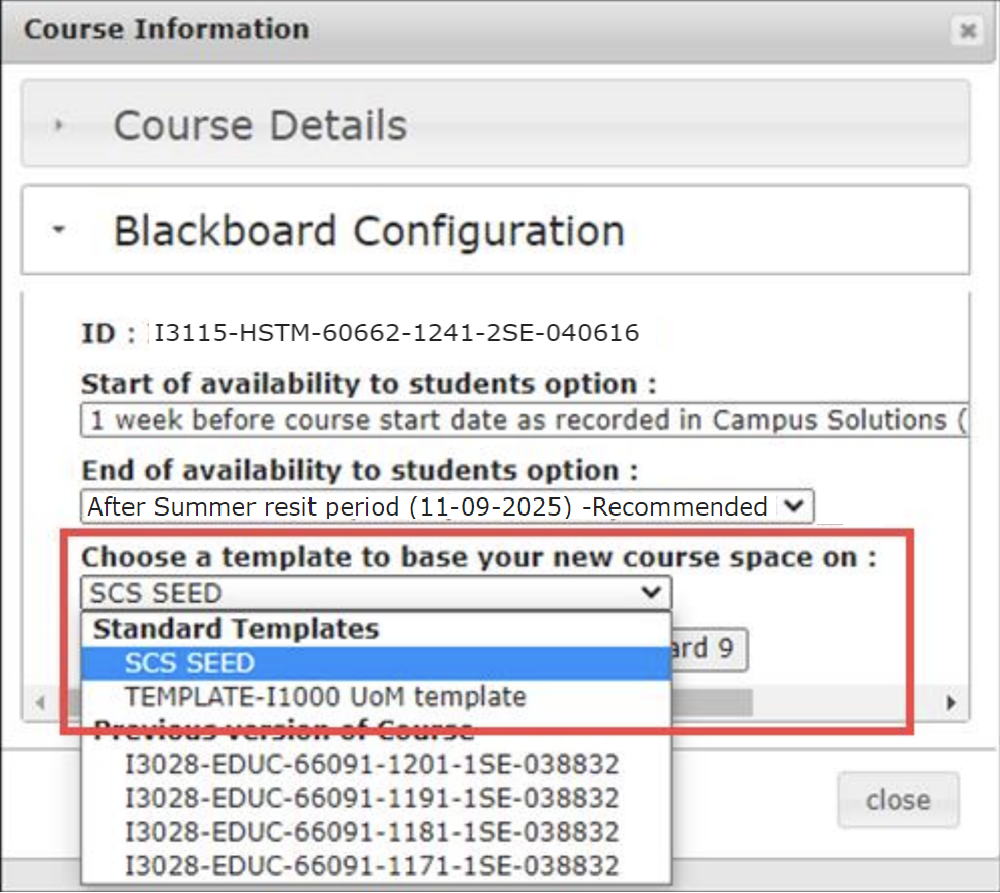 Selecting your School template